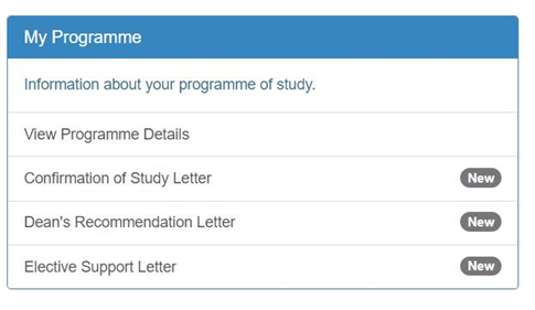 Photo of My Programme section within Student Records